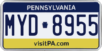 PA license plate MYD8955