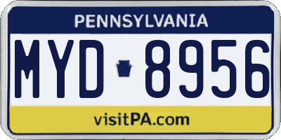 PA license plate MYD8956