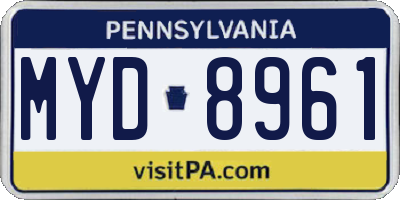 PA license plate MYD8961
