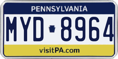 PA license plate MYD8964