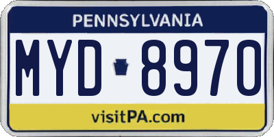PA license plate MYD8970