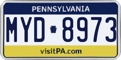 PA license plate MYD8973