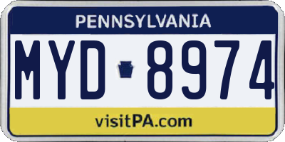PA license plate MYD8974