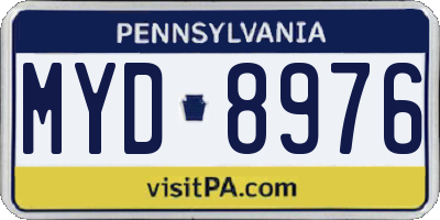 PA license plate MYD8976