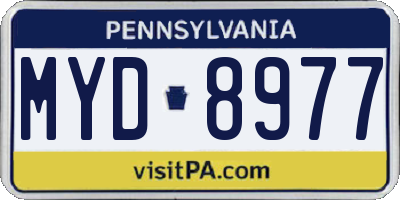 PA license plate MYD8977