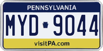 PA license plate MYD9044