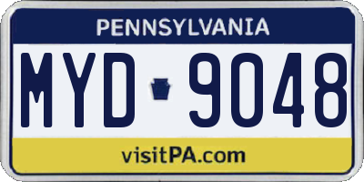 PA license plate MYD9048