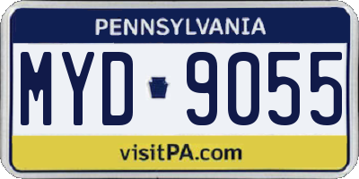 PA license plate MYD9055