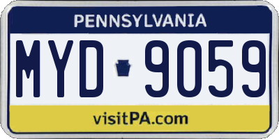 PA license plate MYD9059