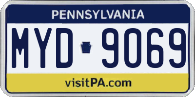 PA license plate MYD9069