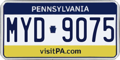 PA license plate MYD9075