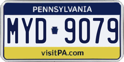 PA license plate MYD9079