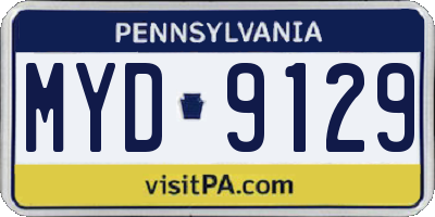 PA license plate MYD9129