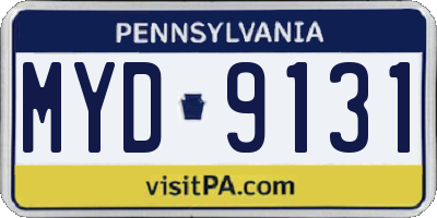 PA license plate MYD9131