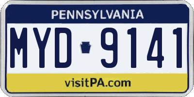 PA license plate MYD9141