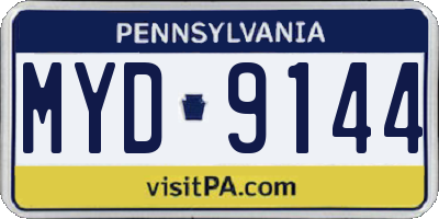 PA license plate MYD9144