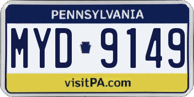 PA license plate MYD9149