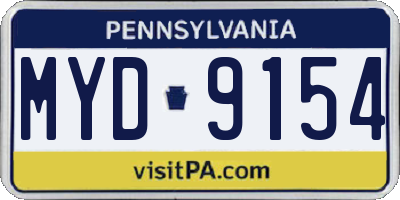 PA license plate MYD9154