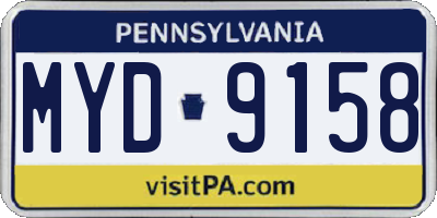 PA license plate MYD9158