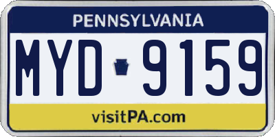 PA license plate MYD9159