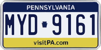 PA license plate MYD9161