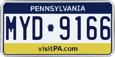 PA license plate MYD9166