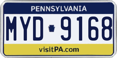 PA license plate MYD9168