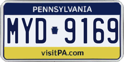 PA license plate MYD9169