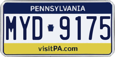 PA license plate MYD9175