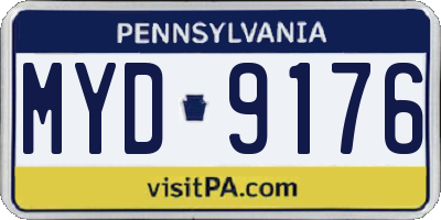 PA license plate MYD9176