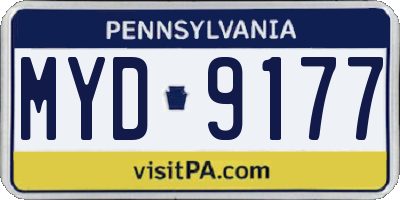PA license plate MYD9177