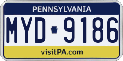 PA license plate MYD9186