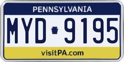 PA license plate MYD9195
