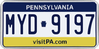 PA license plate MYD9197