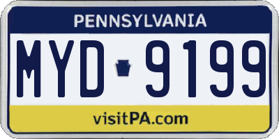 PA license plate MYD9199
