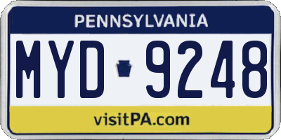 PA license plate MYD9248