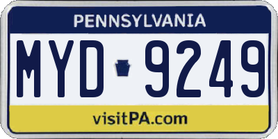 PA license plate MYD9249