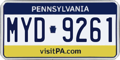 PA license plate MYD9261