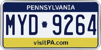 PA license plate MYD9264