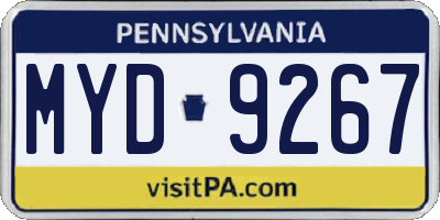 PA license plate MYD9267
