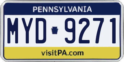 PA license plate MYD9271