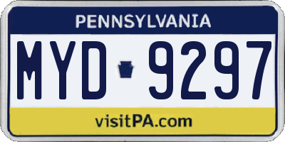 PA license plate MYD9297