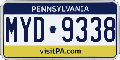 PA license plate MYD9338