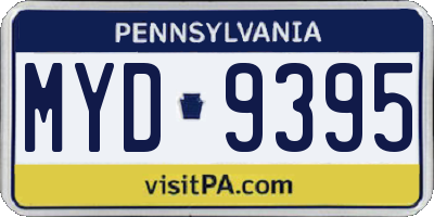 PA license plate MYD9395