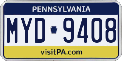 PA license plate MYD9408
