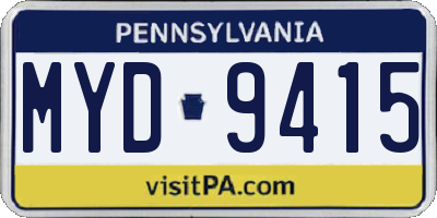PA license plate MYD9415