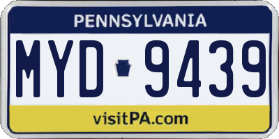 PA license plate MYD9439