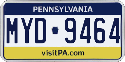 PA license plate MYD9464