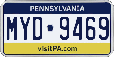PA license plate MYD9469