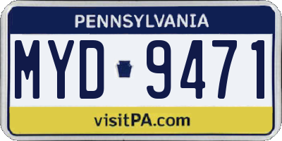 PA license plate MYD9471